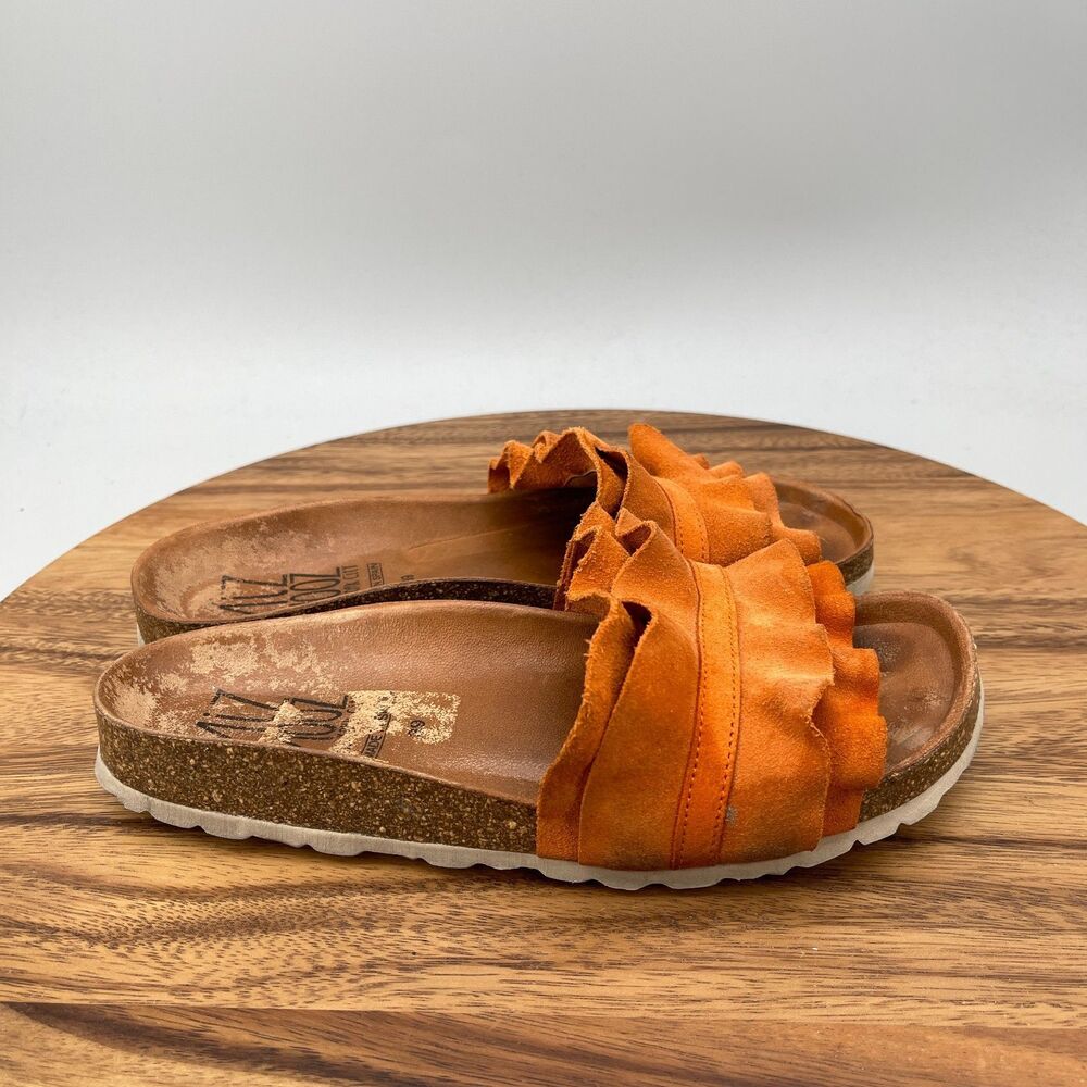 Miz Mooz Rocio Slides Womens Size 8.5 / 39 Rust Suede Sandals Casual Walking